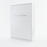 CP-01 Vertical Wooden Wall Double Bed in Matt White 140cm