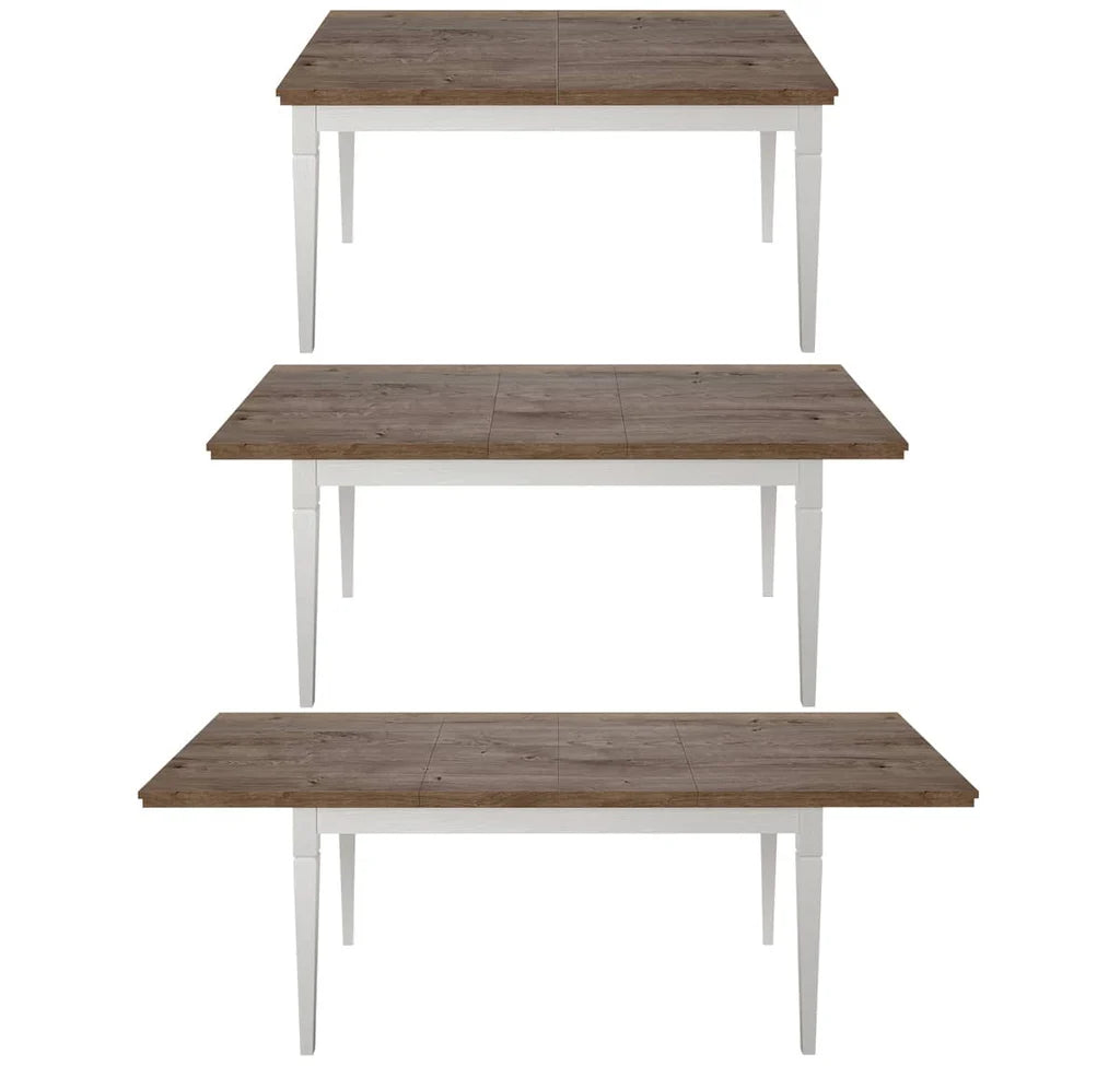 Evora Wooden Extending Dining Table in Abisko Ash and Oak Lefkas 160-240cm