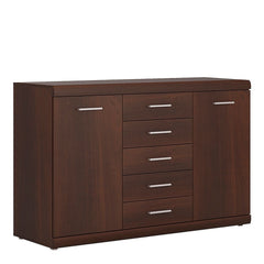 Imperial 2 Door 5 Drawer Sideboard in Dark Mahogany Melamine - Furniture One Shop