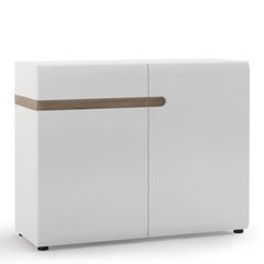 Chelsea Living 1 drawer 2 door sideboard in white with an Truffle Oak Trim - Furniture One Shop