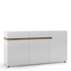 Chelsea Wooden 2 Drawer 3 Door Sideboard in White with a Truffle Oak Trim - Furniture One Shop
