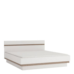 Chelsea Bedroom King Size Bed in white with an Oak trim with Lift Up Function - Furniture One Shop