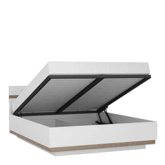 Chelsea Bedroom King Size Bed in white with an Oak trim with Lift Up Function - Furniture One Shop