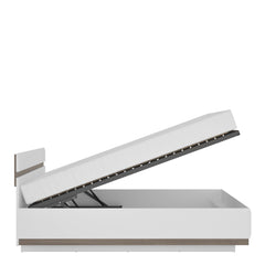 Chelsea Bedroom King Size Bed in white with an Oak trim with Lift Up Function - Furniture One Shop