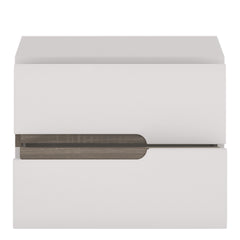 Chelsea Wooden 2 Drawer Bedside in White with Truffle Oak Trim - Furniture One Shop