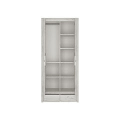 Angel Wooden Wardrobe with 2 Doors and 2 Drawers - Furniture One Shop