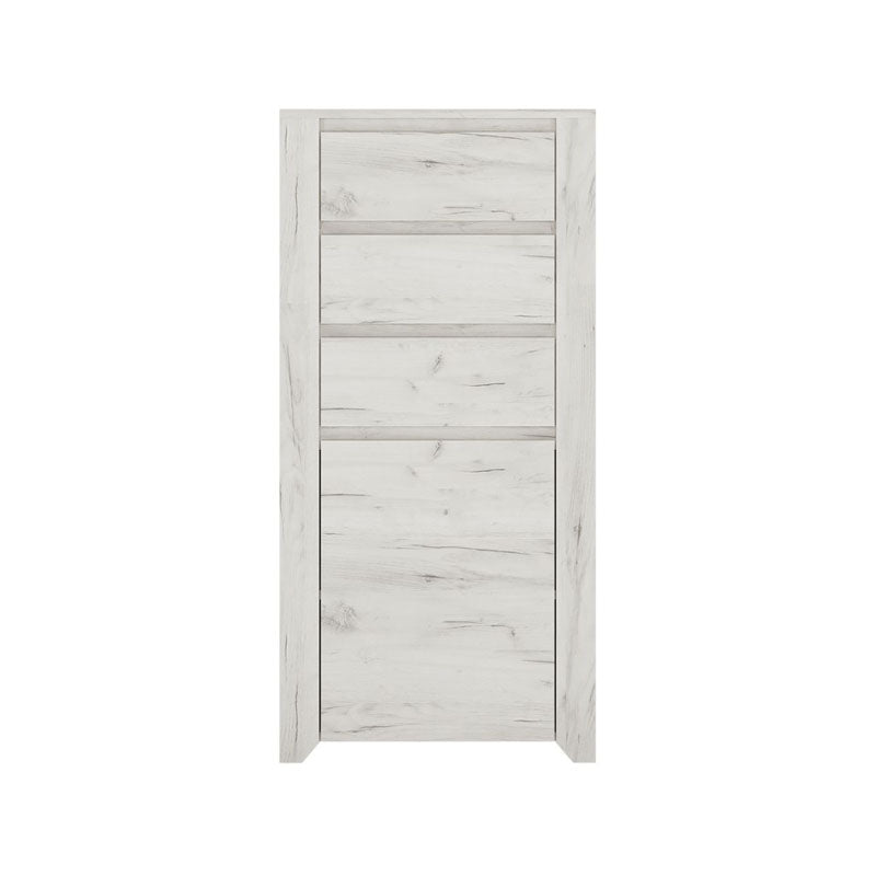 Angel Wooden Narrow 1 Door 3 Drawers Chest of Drawers