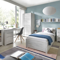 Angel Package - 1 Drawer Bedside Cabinet + 2+3 Chest of Drawers + 2 Door 2 Drawer Fitted Wardrobe - Furniture One Shop