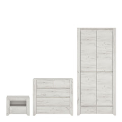 Angel Package - 1 Drawer Bedside Cabinet + 2+3 Chest of Drawers + 2 Door 2 Drawer Fitted Wardrobe - Furniture One Shop
