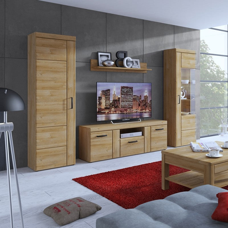 Cortina Tall Left Handed Storage Cabinet in Grandson Oak
