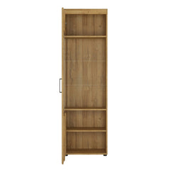 Cortina Tall Left Handed Display Cabinet in Grandson Oak - Furniture One Shop