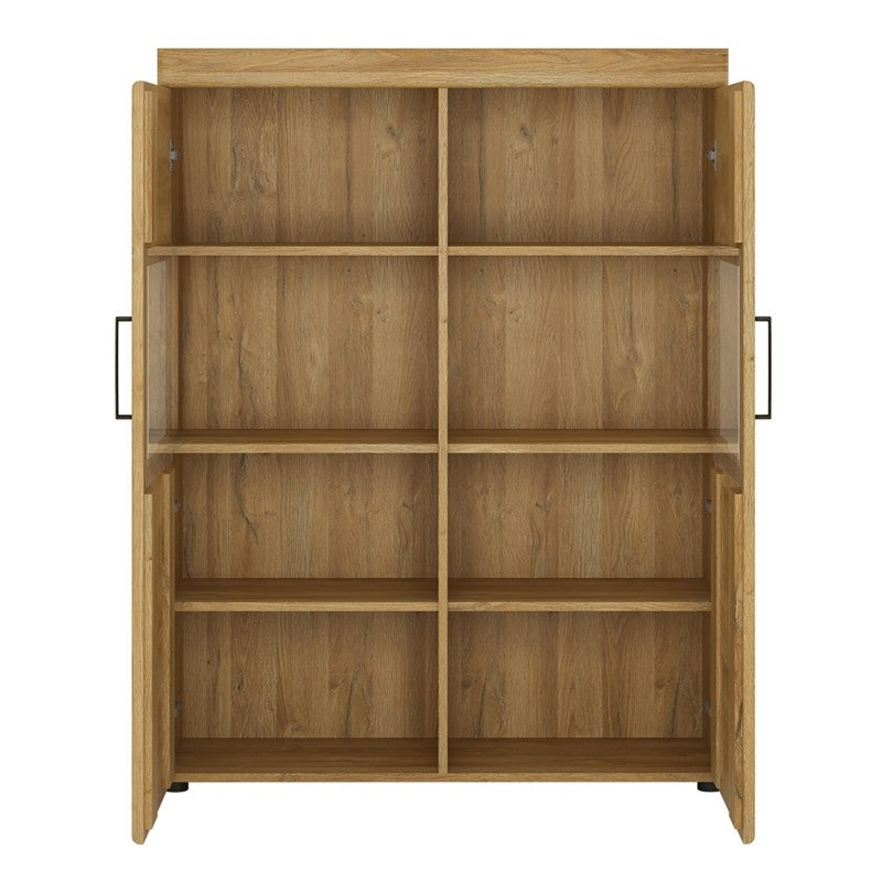 Cortina Low Wide 2 Doors Display Cabinet in Grandson Oak