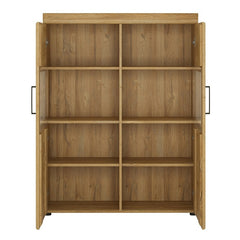 Cortina Low Wide 2 Doors Display Cabinet in Grandson Oak - Furniture One Shop