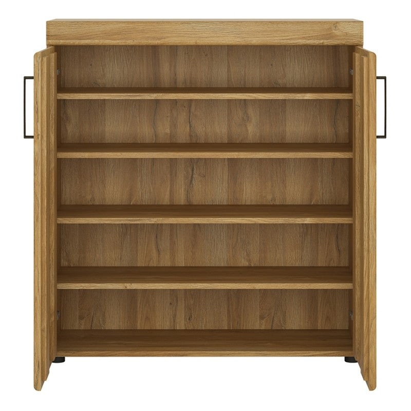 Cortina Wooden 2 Doors Shoe Storage Cabinet in Grandson Oak