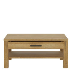 Cortina Wooden 1 Drawer Coffee Table in Grandson Oak - Furniture One Shop