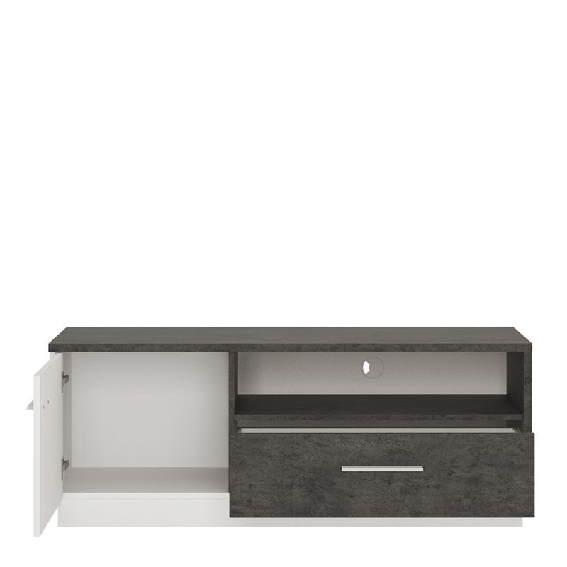 Zingaro Wooden TV Stand in Slate Grey and Alpine White