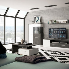 Zingaro Wooden Storage Coffee Table in Slate Grey and Alpine White - Furniture One Shop