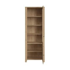 Cestino 2 Door Display Cabinet in Jackson Hickory Oak and Rattan Effect - Furniture One Shop