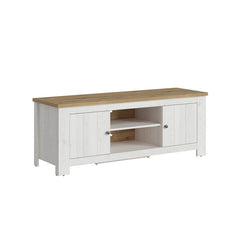 Celesto Wooden Small TV Stand in White and Oak - Furniture One Shop