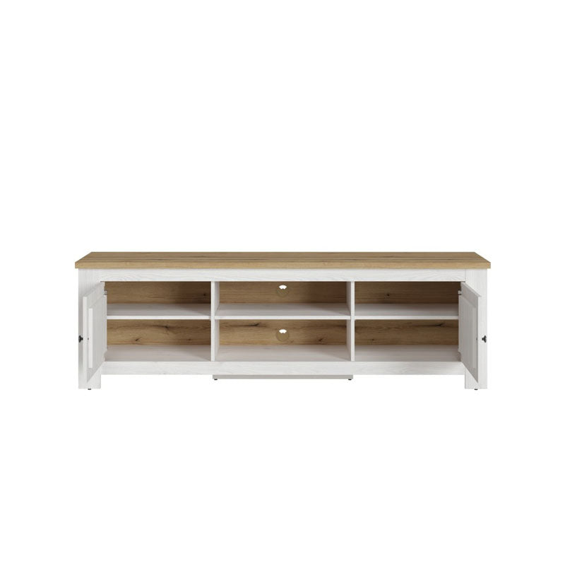 Celesto Wooden Large TV Stand in White and Oak