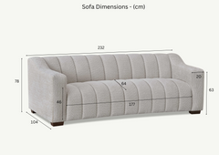Aluxo Astoria 3 Seater Sofa in Oatmeal Boucle Fabric - Furniture One Shop