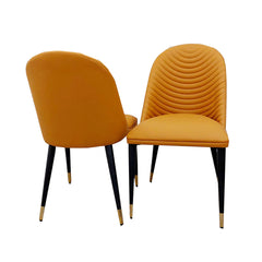 Alba Tan Leather Dining Chairs in Pair