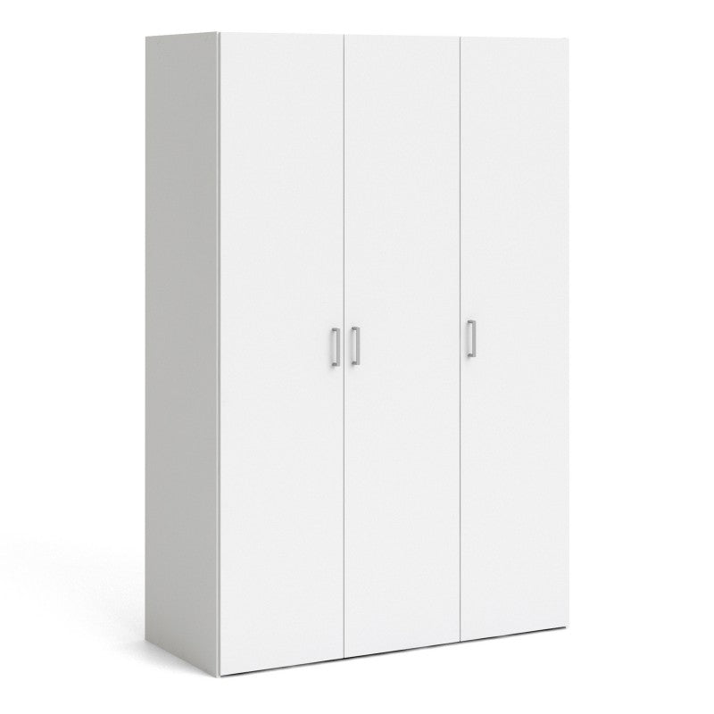 Space Wooden Wardrobe 3 Doors in White