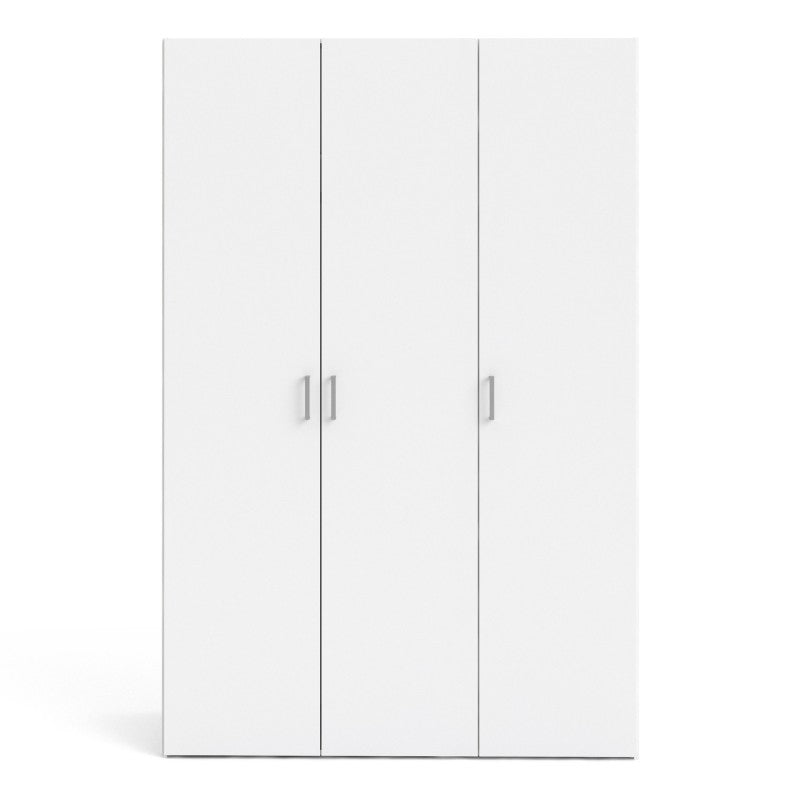 Space Wooden Wardrobe 3 Doors in White