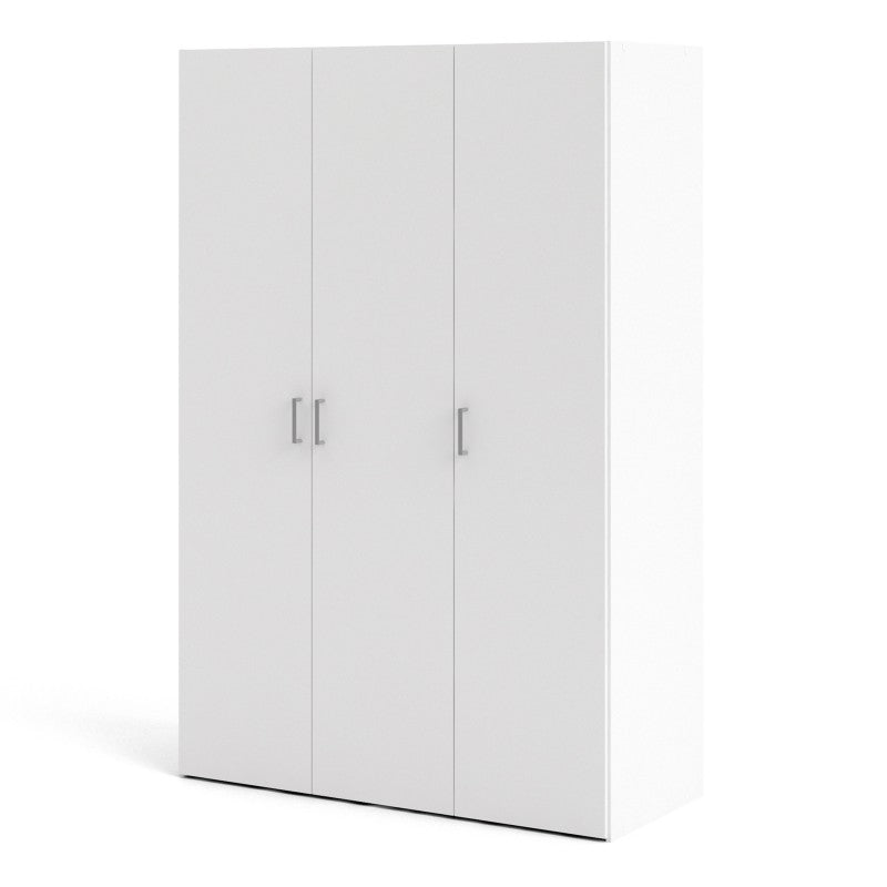Space Wooden Wardrobe 3 Doors in White