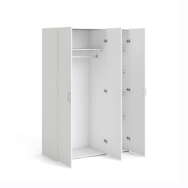 Space Wooden Wardrobe 3 Doors in White