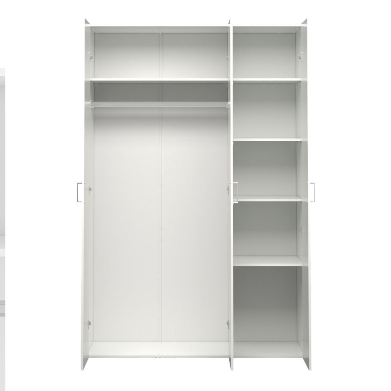 Space Wooden Wardrobe 3 Doors in White