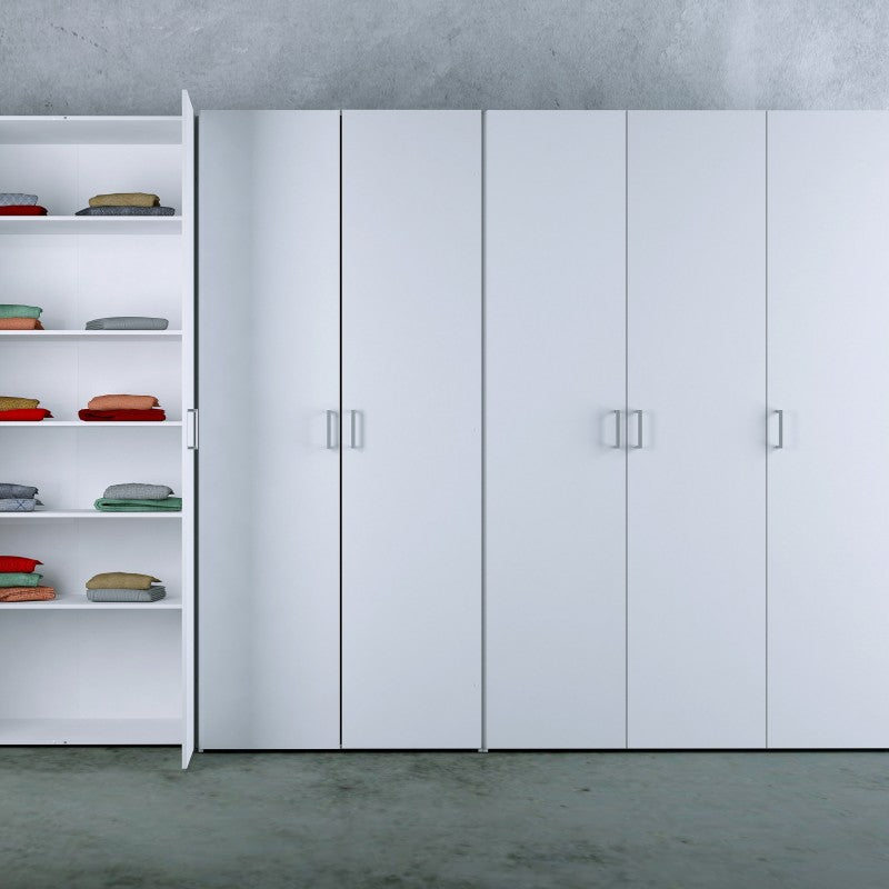Space Wooden Wardrobe 3 Doors in White