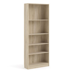 Basic Tall Wide Bookcase (4 Shelves) in Oak - Furniture One Shop