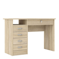 Function Plus Desk 5 Drawers in Oak - Furniture One Shop
