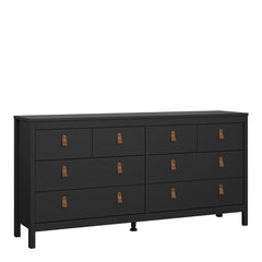 Barcelona Double Dresser 4+4 Drawers in Matt Black - Furniture One Shop