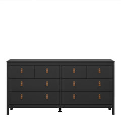Barcelona Double Dresser 4+4 Drawers in Matt Black - Furniture One Shop