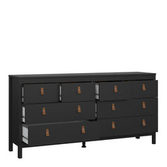 Barcelona Double Dresser 4+4 Drawers in Matt Black - Furniture One Shop