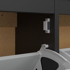 Barcelona Shoe Cabinet 4 Flip Down Doors in Matt Black - Furniture One Shop