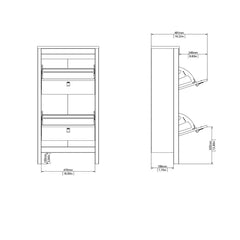 Barcelona Shoe Cabinet 2 Flip Down Doors in White - Furniture One Shop