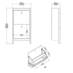 Barcelona Shoe Cabinet 2 Flip Down Doors in White - Furniture One Shop