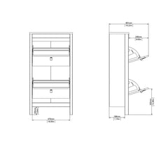 Barcelona Shoe Cabinet 2 Flip Down Doors in Matt Black - Furniture One Shop