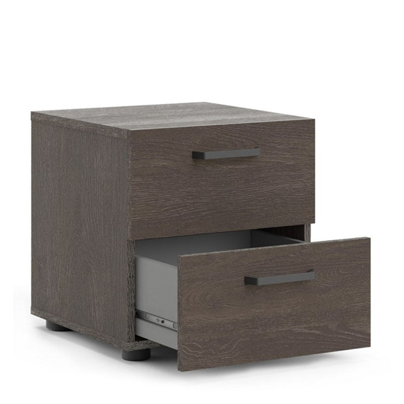 Dallaz Nightstand 2 drawers in Rovere Gessato Dark Oak