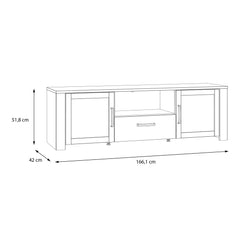 Bohol 2 Door 1 Drawer TV Unit in Riviera Oak/Grey Oak - Furniture One Shop