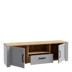 Bohol 2 Door 1 Drawer TV Unit in Riviera Oak/Grey Oak - Furniture One Shop