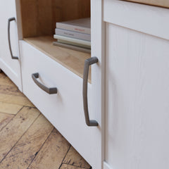 Bohol 2 Door 1 Drawer TV Unit in Riviera Oak/White - Furniture One Shop