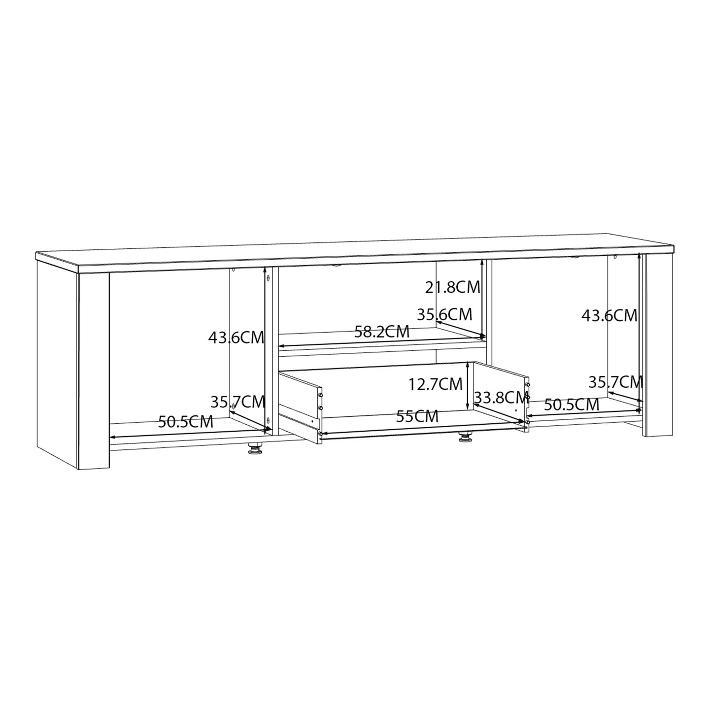 Bohol 2 Door 1 Drawer TV Unit in Riviera Oak/White