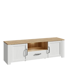 Bohol 2 Door 1 Drawer TV Unit in Riviera Oak/White - Furniture One Shop