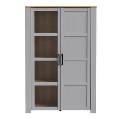 Bohol 2 Door Display Cabinet in Riviera Oak/Grey Oak - Furniture One Shop