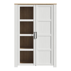 Bohol 2 Door Display Cabinet in Riviera Oak/White - Furniture One Shop