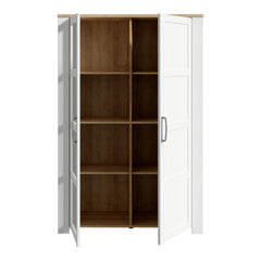 Bohol 2 Door Display Cabinet in Riviera Oak/White - Furniture One Shop